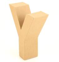 Papp Buchstabe Y 17,5 x 5,5 cm Pappmache Dekobuchstabe