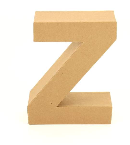 Papp Buchstabe Z 17,5 x 5,5 cm Pappmache Dekobuchstabe
