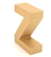 Papp Buchstabe Z 17,5 x 5,5 cm Pappmache Dekobuchstabe