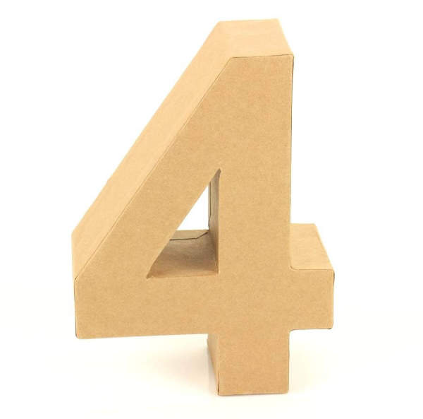 Papp Zahl 4, 17,5 x 5,5 cm