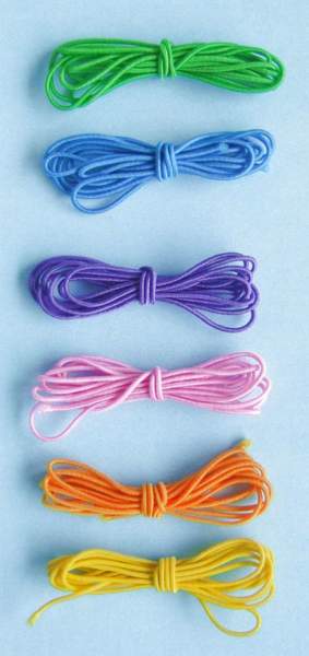 CREApop Elasik-Bändchen-Set, 6 farben 0,85 m x 1mm