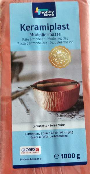 Keramiplast terracotta lufttrocknend, 1000 g  Modelliermasse