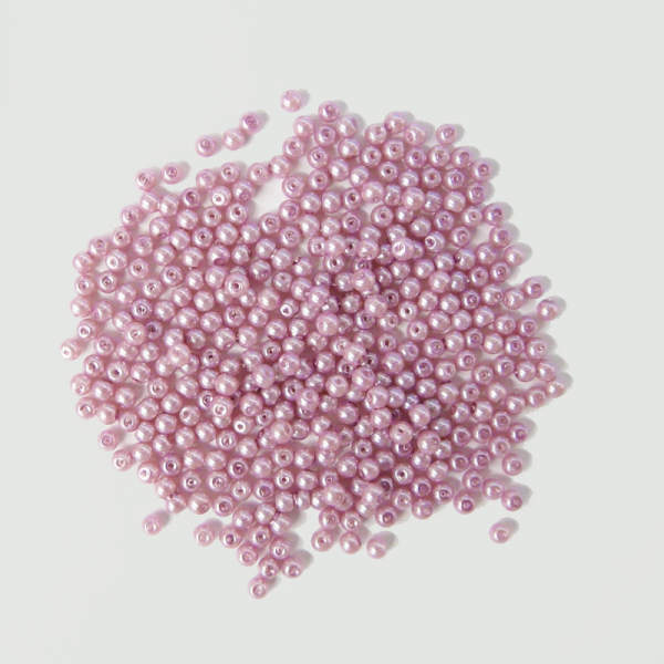 Glaswachsperlen 4 mm flieder, 180 Stück, ca. 15 g