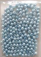 Glaswachsperlen 4 mm hellblau, 180 Stück, ca. 15 g