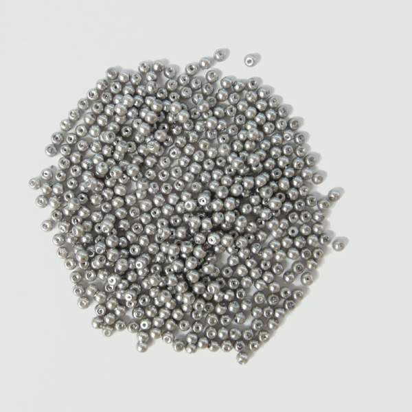 Glaswachsperlen 4 mm grau, 180 Stück, ca. 15 g