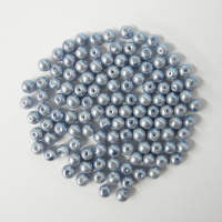 Glaswachsperlen 6 mm hellblau, 60 Stück, ca. 15 g
