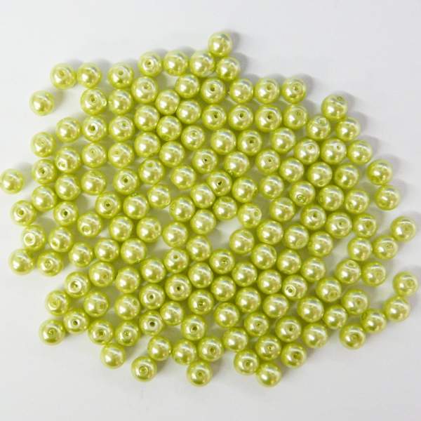 Glaswachsperlen 8 mm hellgrün, 50 Stück, ca. 30 g