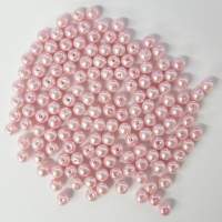 Glaswachsperlen 8 mm rosa, 50 Stück, ca. 30 g