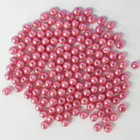 Glaswachsperlen 8 mm pink, 50 Stück, ca. 30 g