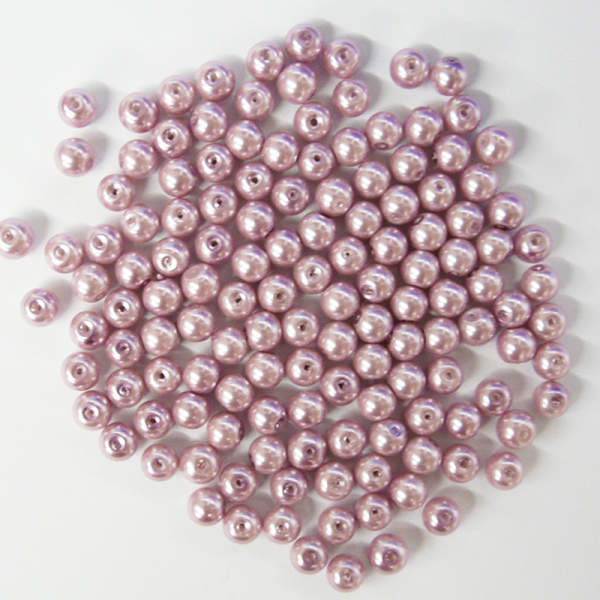 Glaswachsperlen 8 mm flieder, 50 Stück, ca. 30 g
