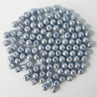 Glaswachsperlen 8 mm hellblau, 50 Stück, ca. 30 g