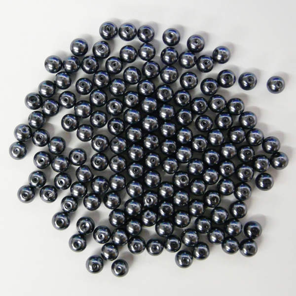 Glaswachsperlen 8 mm hämatit, 50 Stück, ca. 30 g