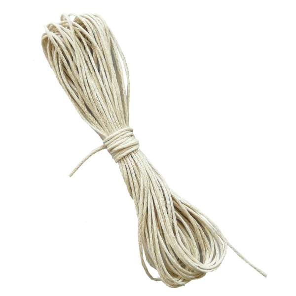 Baumwollkordel gewachst creme, 1 mm x 6 m