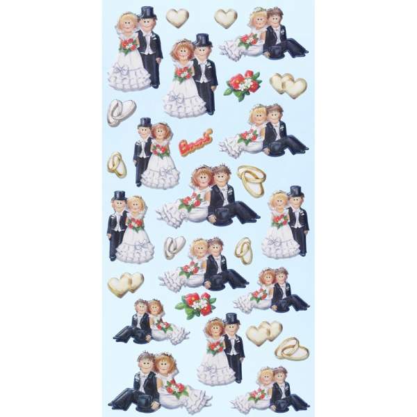 Softy Sticker Hochzeitspaare, 1 Blatt
