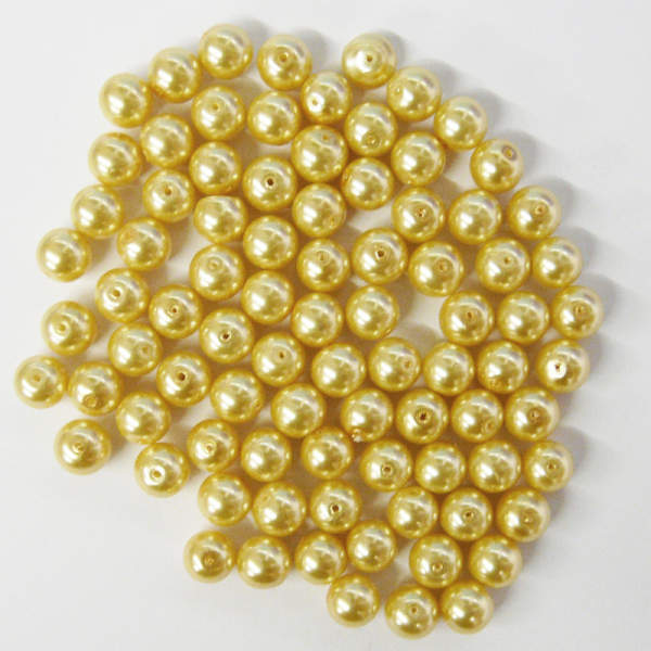 Glaswachsperlen 10 mm cognac, 30 Stück