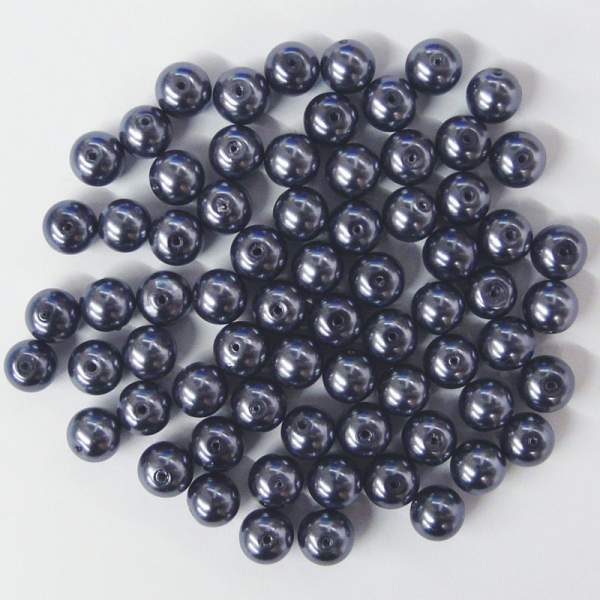 Glaswachsperlen 10 mm hämatit, 30 Stück