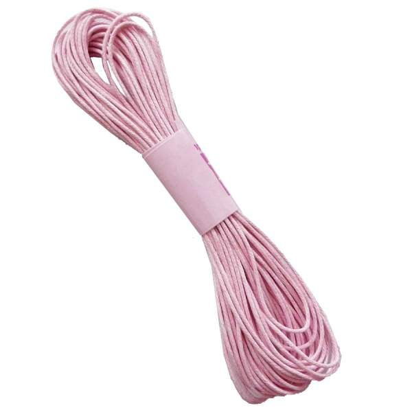 Baumwollkordel gewachst rosa, 1 mm x 6 m