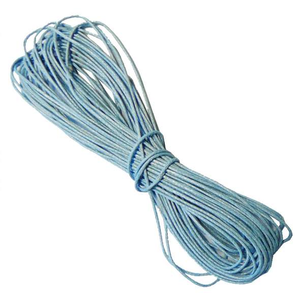 Baumwollkordel gewachst hellblau, 1 mm x 6 m