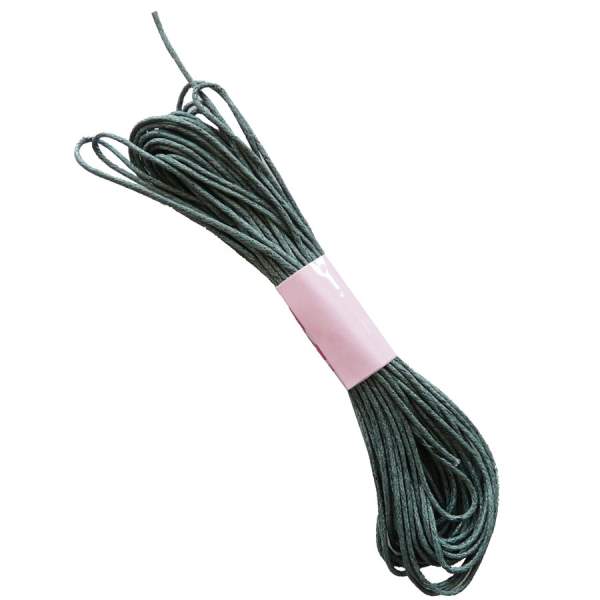 Baumwollkordel gewachst grau, 1 mm x 6 m