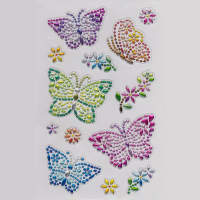 Sticker Schmetterling mit Diamanten 1 Blatt ca. 15x10cm