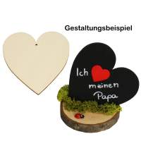 Holzherz 7 cm, Hänger 12 Stück mit Loch aus...