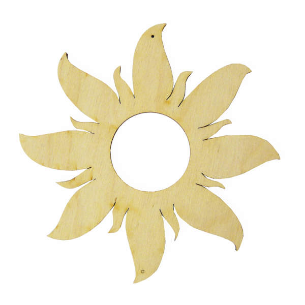 Sonne 8 cm, 5er Pack, aus Sperrholz