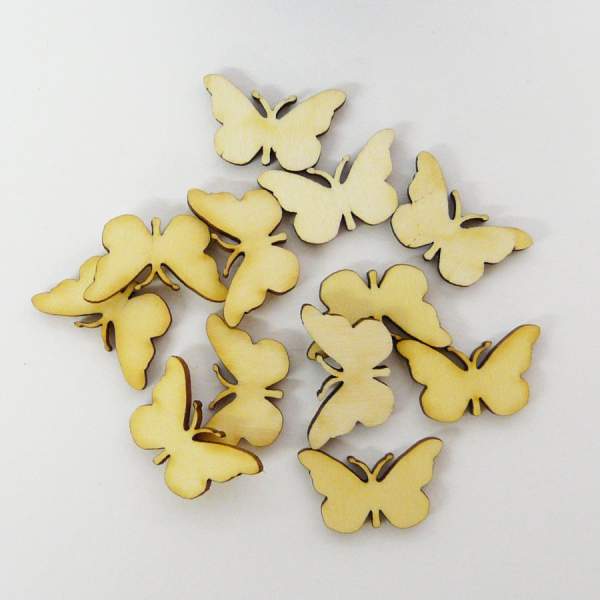 Schmetterlinge 12 Stück, Streuteile aus Holz, ca. 3 cm groß