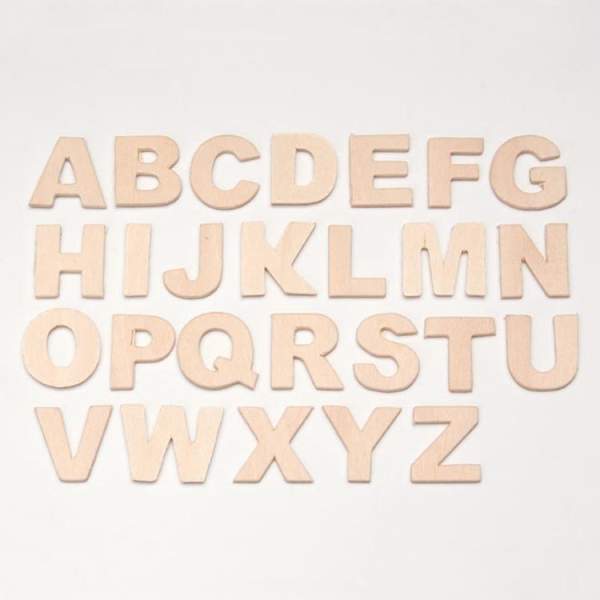 Buchstaben Set 26 Stück, 2,5 cm, aus Holz Großbuchstaben