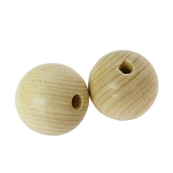 Holzkugeln roh 3 cm mit Loch 10 Stück Rohholzkugeln Buchenholzkugeln