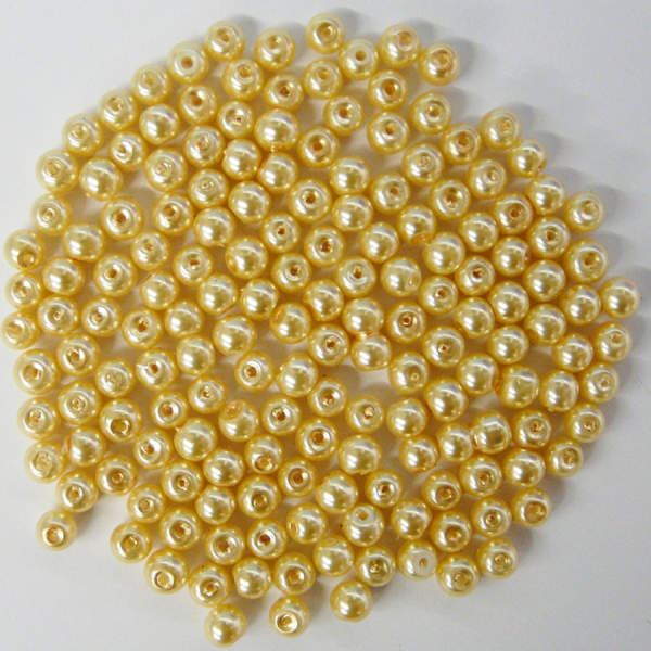 Glaswachsperlen 8 mm cognac, 50 Stück, ca. 30 g