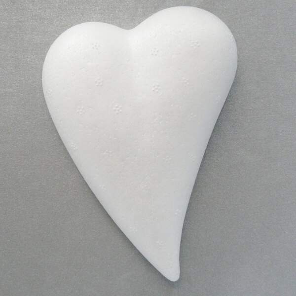 Styropor Herz, Tropfenform, flach ca. 12x8cm 5 Stück