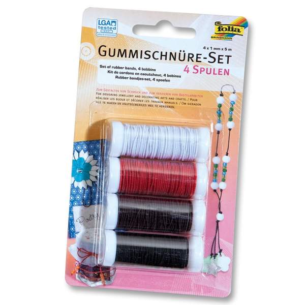Gummischnüre Set, 4 Farben  je 5m lang