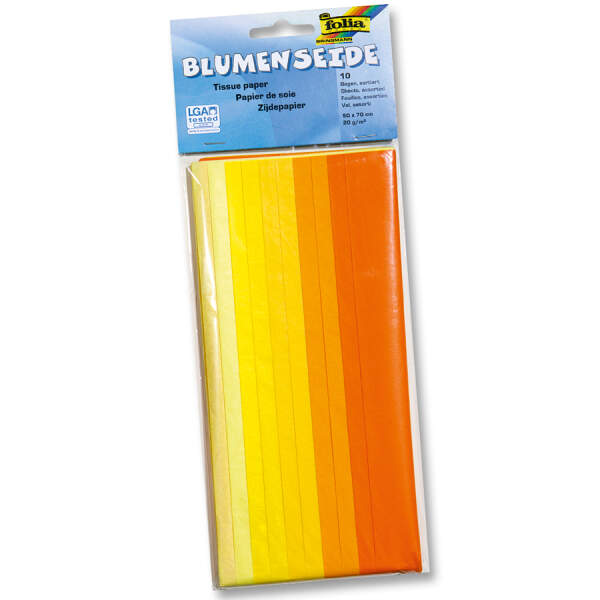 Blumenseide Gelbtöne 50x70 cm 10 Bögen 20g/m² gelb