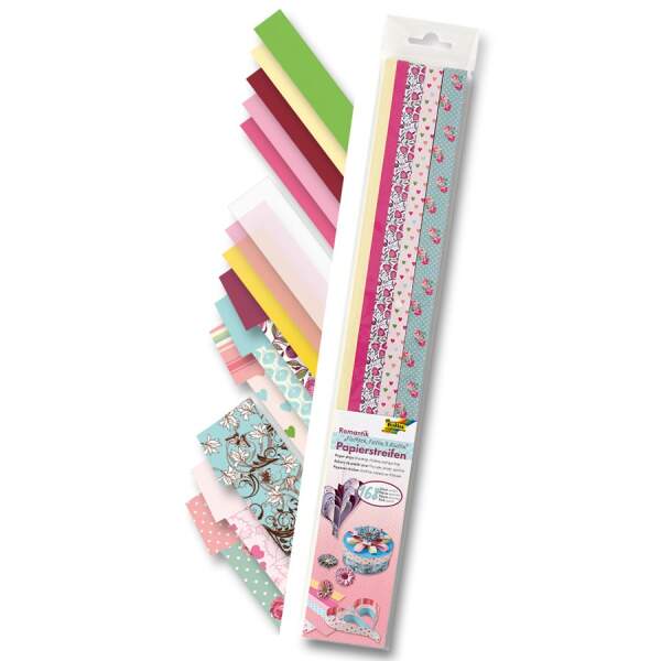 Papierstreifen Romantik, 168 Streifen, 50 cm lang