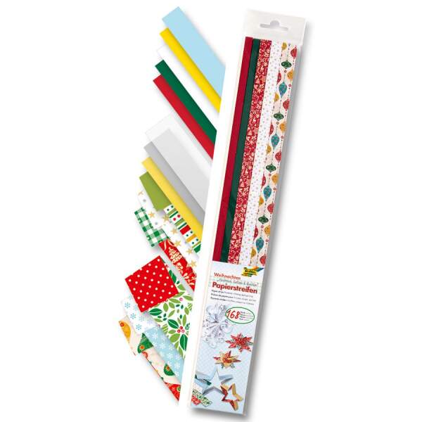 Papierstreifen Weihnachten, 168 Streifen, 50 cm lang