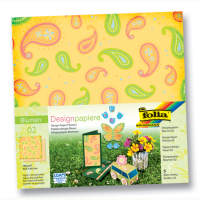 Designpapiere 190g/m², 30,5x30,5cm 5 Blatt, Blumen -...