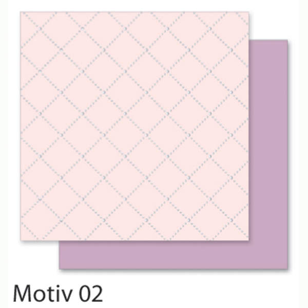 Designpapiere 190g/m², 30,5x30,5cm 5 Blatt, Romantik - Motiv 02