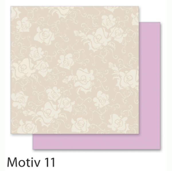 Designpapiere 190g/m², 30,5x30,5cm 5 Blatt, Romantik - Motiv 11