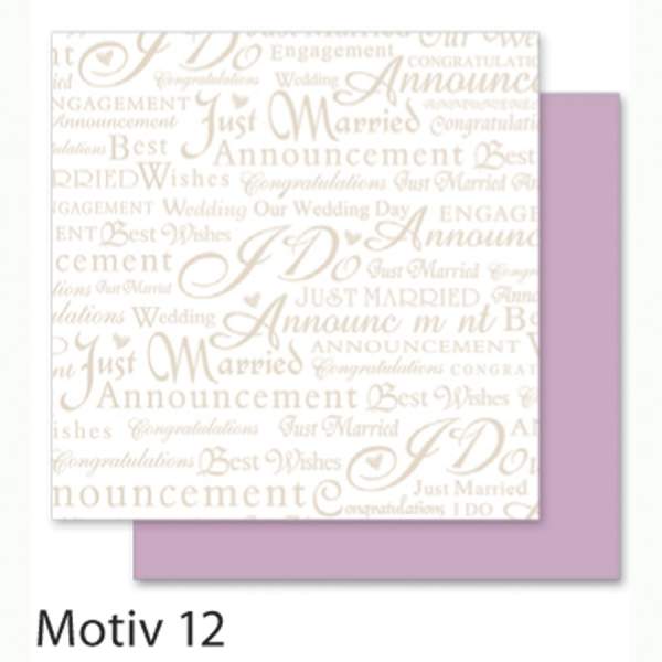 Designpapiere 190g/m², 30,5x30,5cm 5 Blatt, Romantik - Motiv 12