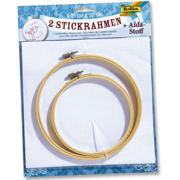Stickrahmen 2er Set mit Aida Stoff, 25x49cm