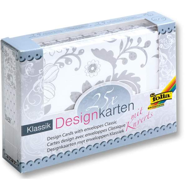 Designkarten mit Kuverts Klassik, 25 Karten mit Kuverts