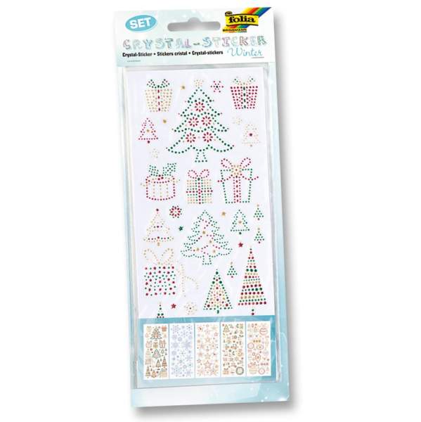 Crystal Sticker Winter, 5 Blatt 10 x 23 cm