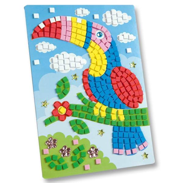 Moosgummi Mosaikbild Kakadu, 405 Teile