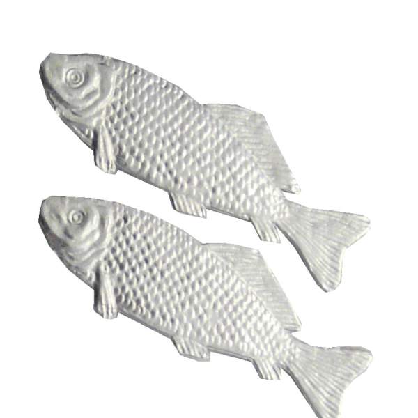Fische silber aus Alupapier 18 Stück, je 7,5 x 2 cm groß