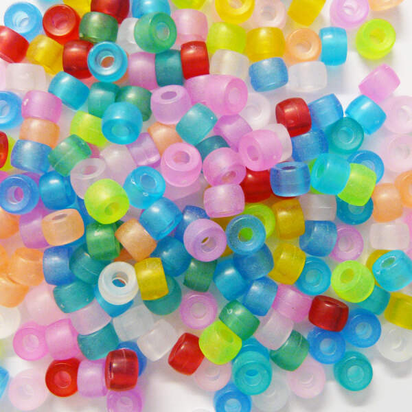 Kunststoffperlen frost, bunt sortiert, 50g