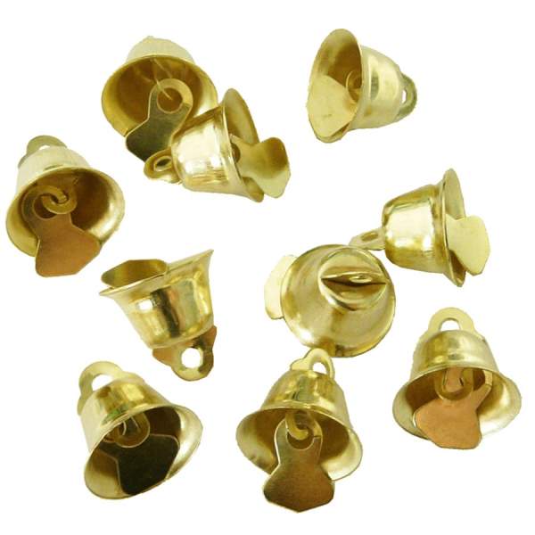 Glocken goldfarbig 14 mm, 10 Stk.