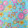 Dekostoff Flowerpower blau, 1 Rolle ca. 20 cm x 10 m