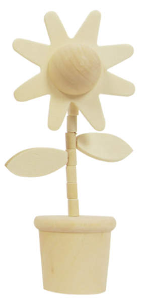 Wackelfigur Blume aus Holz, Wackelblume zum Bemalen