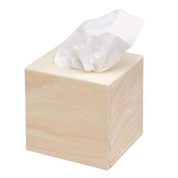 Holz-Tissue-Box, 14x12,5x13,5 cm, ohne Inhalt