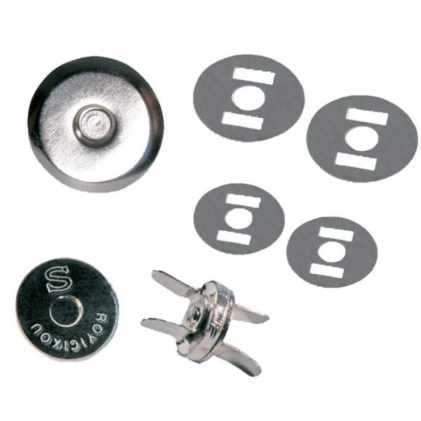 Magnetverschluss 18 mm, silber 1 Stück Magnetschließen